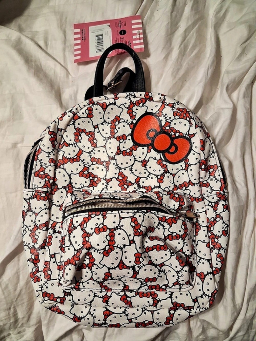 Hello Kitty Print Backpack in White & Red NWT
